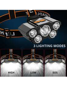 Elvior 5-LED Tactical Headlamp — 4-Mode Hands-Free Lighting